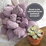 Hearthfire Hygge 3D 17" Purple Succulent Pillow | Hand-Stitched Flower Pillow for Bedroom, Living Room, and Nursery | Cozy Decorative Leaf Throw Pillow