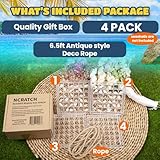 4 Pack of Seashell Display Box Acrylic Magnetic with 6.5ft Antique Rope Transparent Case 36 Grid compartments Remember Precious Moments with Your Kids by Decorating Walls, Windows (4 Pack (36 Grid))