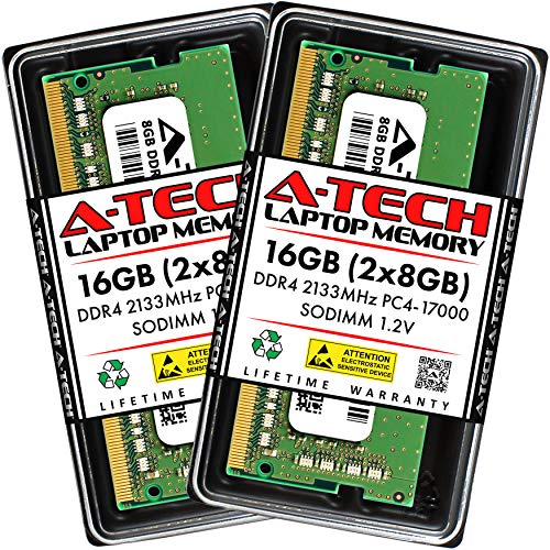 A-Tech 16GB (2x8GB) DDR4 2133 MHz SODIMM PC4-17000 (PC4-2133P) CL15 Non-ECC Laptop RAM Memory Modules