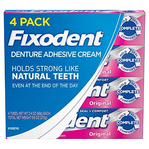 Fixodent Original Denture Adhesive Cream-2.4 oz, 4 pk