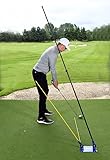 The Golf Swing Plate Dual with Pro Training Bundle (2 Alignment Sticks & Extension Pole) - Golf Swing Plane Training Aid - InTheHoleGolf