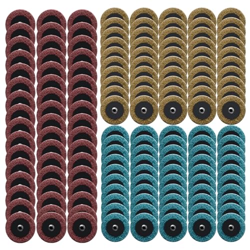 150 Pcs 2 Inch Surface Conditioning Discs Medium Grit Quick Change Sanding Discs for Die Grinders, Surface Stripping, Grinding, Polishing, and Burr Finishing
