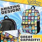 Pokemon Kids Backpack with Water Bottle Pocket for School, Sports, Travel - Anime Gifts (Multicolour)