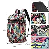 Floral Gym Duffle Bag Backpack 4 ways for Women Waterproof with Shoes Compartment for travel Sport Hiking laptop Lightweight, Kalesi