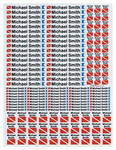 Personalized Waterproof 3M Sticker Labels for Scuba Diving Gear, Boating Gear, Fishing Gear, Kayak Gear and Camping Gear