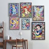 GemZono 8 Pack Full Drill Diamond Painting Kits for Adults&Beginners,Princess DIY 8PCS 5D Diamond Art Kits Paint with Round Diamonds and Gems for Home Wall Decor Gifts(11.8''x15.7'')