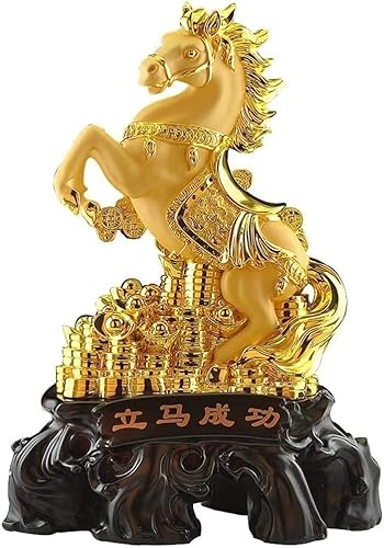 Sculpture Tabletop Wealth Symbol Statue Handicraft Office Opening Housewarming Horse Lucky Living Room Gift Wealth Prosperity Feng Shui Statue Statue Chinese Zodiac Animal Horse Lucky Figurine 112(M s