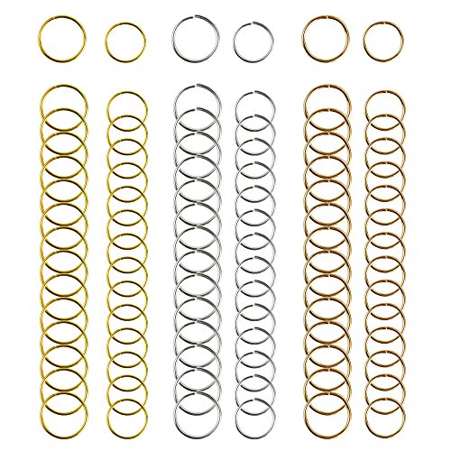 Nydotd 180 Pieces Hair Rings, Braid Rings, Loop Clips, and Hoops - 3 Colors, 2 Sizes, Women's Fashion Hip-Hop DIY Hair Clip Accessories for Dreadlocks