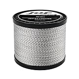 JOF Braided Fishing Line, Superline Abrasion Resistant Braided Lines, Zero Stretch Super Strong, Low Memory, Fast Water Cutting PE Fishing Lines, 20lb-88lb (1000m_X8_8.0#(88LB), White&Black)