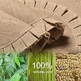 FunWheat Burlap Round Braided Placemats Set of 6 for Dining Tables 15 Inch Heat Resistant Jute Table Mats Farmhouse Woven Fabric Natural Place mats for Fall Decoration(Ruffled Lace)