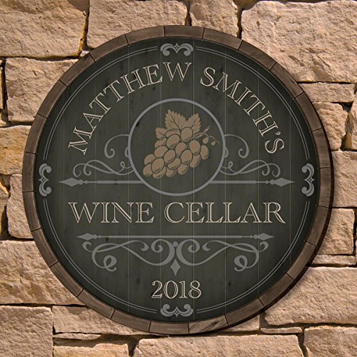 Beauteous Barrel Personalized Wine Cellar Sign, Wine Bar Sign, Wine Bar Decor, Vintage Wine Room Decor, Wine Accessories For Wine Lovers,