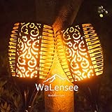 Walensee Super Large Size Solar Lights Outdoor Upgraded 43"(6 PACK) 96 LED Waterproof Flickering Flames Torch Lights Solar Spotlights Landscape Decoration Lighting Dusk to Dawn Auto On/Off Security