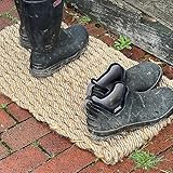 Kings County Tools Jute Rug | Woven Door Mat | Natural Fiber Jute Entry Rug | Reversible Indoor & Outdoor Doormat | Hand Braided | Safe for Decking | Soft & Durable Burlap Rag Rug Runner | 30" x 17"