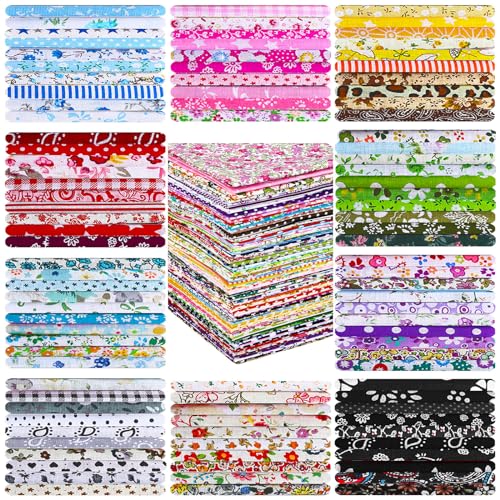 Kinlop 600 Pcs 4 x 4 Inch Cotton Fabric Square Pre Cut Quilt Squares Printed Floral Patchwork Quilting Fabric Bundles for DIY Craft Sewing Clothing Accessory(Mixed Color)