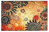 EUCH Contemporary Boho Retro Style Abstract Living Room Floor Carpets,Non-Skid Indoor Large Area Rugs,52"x75" Lotus