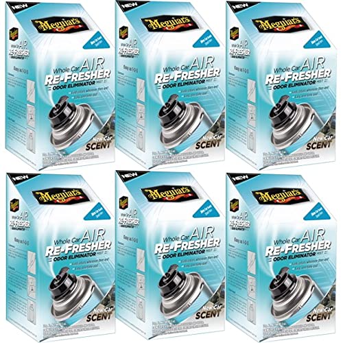 Meguiar's New Car Scent Whole Car Air Re-Fresher Odor Eliminator Mist (2 oz) - 6 Pack