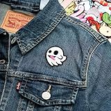 Winks For Days Flying Ghost with Stuck-Out Tongue Embroidered Iron-On Patch