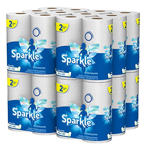 Sparkle Pick-A-Size Paper Towels, 2 Rolls = 4 Regular Rolls (Pack of 24 Rolls), Everyday Value Paper Towel With Full And Half Sheets