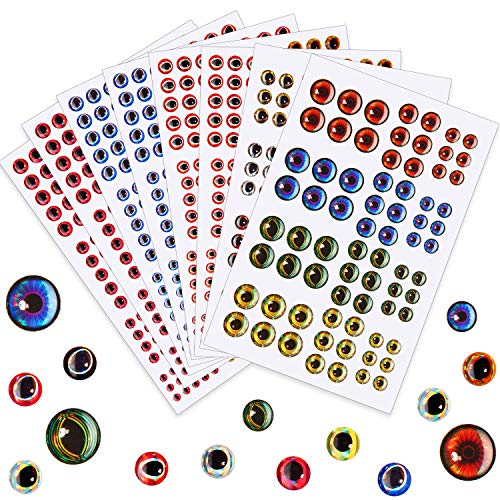 1242 Pieces 3D 4D Fishing Eyes Oval Realistic Lure Eyes for Making Fishing Bait Fly Tying Streamers Lures Crafts (6 Sizes: 3 mm/ 4 mm/ 5 mm/ 6 mm/ 8 mm/ 10 mm)