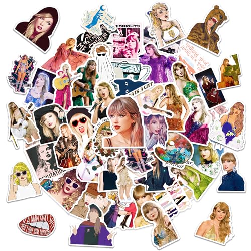 WYKDAG 100pcs Music Sticker for Adults, Female Pop Singer Ablum Stickers for Teen Girl, Waterproof Vinyl Sticker for Water Bottle Laptop Phone Party Favors