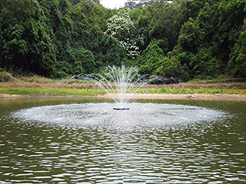 HQUA-FS01 110V, 1/2HP, OD(φ) 32” Large Pond Floating Fountain with 13000 GPH Fountain Pump, 100’ Power Cord, Two Spray Patterns 33'×12' and 18'×6'