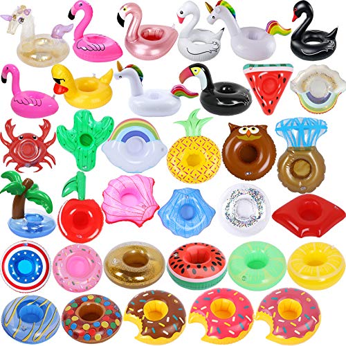 Inflatable Drink Holder 35 Pack Inflatabl Floats Floating Cup Holders Fun Floaties for Swimming Pool Party