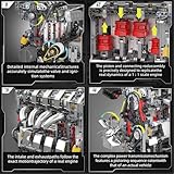 Mould King 10087 L4 Engine Building Kit - Build Your Own L4 Engine Toy, 4-Cylinder Combustion Petrol Car Engine Replica STEM Mechanic Engineering Model Construction for Teens 14+ Years (1787 Pcs)