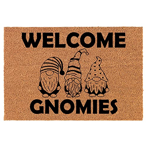 Welcome Doormat Coco Coir Door Mat Welcome Gnomies Gnome Winter Christmas Funny (30" x 18")