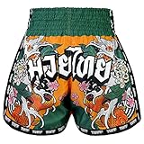 Tuff Sport Retro Muay Thai Shorts Boxing Shorts Classic Slim Cut MMA Kickboxing Workout Set Clothing Training (M, TUF-MSC105-YLW)