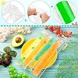 Funtery 1000 Pcs 11" x 2" Disposable Ice Lolly Mold Bags Freezer Tubes with Zip Seals Ice Candy Bags Ice Candy Pouches and 5 Pcs Funnel for Yogurt Sticks Juice Fruit