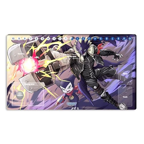 New Mlikemat Playmat Digimon DTCG Mat Beelzemon TCG CCG OCG Trading Card Game Mat with Zones + Free Bag (ZD002-152-SM)