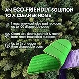 Reusable Floor Mop Pads - Swiffer Wet Jet Compatible Refills 2 Pack - Machine Washable, 12-inch Microfiber Mop Swiffer Wet Pads - Eco-Friendly Household Cleaning Supplies