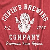 Mens Cupids Brewing Company T Shirt Funny Valentines Day Love Potions Tee for Guys Mens Funny T Shirts Love T Shirt for Men Novelty Tees for Men Red - 3XL