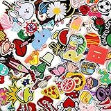 NICEVINYL Embroidered Iron-on Patches Applique: 72Pcs Random Assorted Decorative Patches Iron on/Sew on for Clothing Accessories