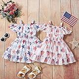 VINUOKER Baby Toddler Girl 4th of July Dress USA Flag Skirt Independence Day Outfits Star Stripe Dress