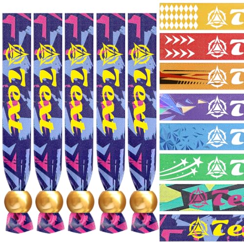 Coregiftr Custom Fabric Wristbands - Adjustable Disposable Event Wristbands for Concerts, Clubs, Parties Custom Logo, from 5 to 1000 Pcs