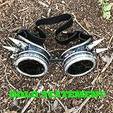 UMBRELLALABORATORY Steampunk Aviator Pilot motorcycle goggles Victorian vintage silver spiked welding Glasses for women men