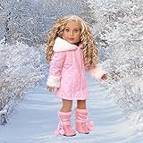 Cotton Candy - 3 Piece Doll Clothes Outfit for 18 inch Dolls - Parka with Hood, Dress, and Boots (Doll Not Included)