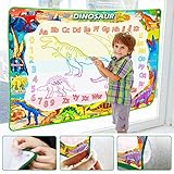 Jasonwell Aqua Water Doodle Mat 60x40 Inches Large Magic Drawing Doodling Mat Coloring Mat Educational Toys Christmas Birthday Gifts for Kids Toddler Boys Girls Age 2 3 4 5 6 7 8 Year Old (Dinosaur)