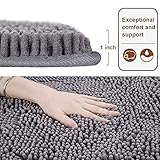 LOCHAS Luxury Bathroom Rug Shaggy Bath Mat 24 x 70 Inch, Washable Non Slip Bath Rugs for Bathroom Shower, Soft Plush Chenille Absorbent Carpets Mats, Gray