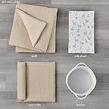 Levtex Baby - Mills Waffle Crib Bed Set - Baby Nursery Set - Taupe - Taupe Textured Waffle - 4 Piece Set Includes Quilt, Fitted Sheet, Dust Ruffle and Rope Basket