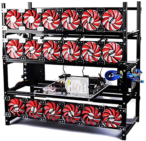 Bitcon Miner 19 GPU Frame Aluminum Mining Rig Open Air Case Stackable for Ethereum Mining Rig ETH BTC XMR Chassis Server Rack