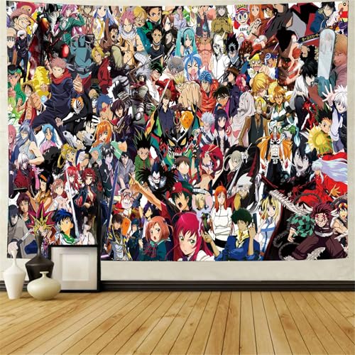 Timimo Anime Tapestry - Poster Decoration Wall Art Background Large Bedroom Hanging Birthday Party Decoration, 60x80in (Anime Character Tapestry)