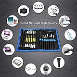 17 in 1 Electronics Repair Tools Opening Pry Tool Kit with Dual Ends Metal Spudgers, Black Tweezers Set Replacement for iPad Tablets Laptop Electronics Device Mobile Phone