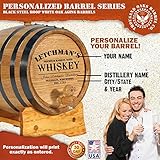 Thousand Oaks Barrel Co. Personalized 1 Gallon Oak Aging Barrel with Wood Stand, Bung & Spigot - Age Cocktails, Bourbon, Whisky, Rum, Tequila, Mead Wine - 5 Liter Mini Whiskey Aging Barrels (P5)