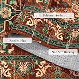 U'Artlines 2' x 14' Long Boho Hallway Runner Rug, Non Slip Washable Vintage Farmhouse Accent Area Rug Carpet for Kitchen Entryway Laundry and Living Room (Rust＆Teal)