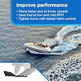 Hydro-Shield L-45 Hydrofoil Boat Stabilizer for 100+ HP Motors - Skeg-Mounted Thermoplastic Shield with Stainless Steel Mounting Bracket - Large Size Fin for Boats 18 Feet and Greater