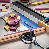 Rockler Precision Miter Gauge - Router Accessories w/Knobs & T-Bolts for Tool-Free Mounting - 0° to 70° Woodworking Tools and Accessories - Precise & Easy to Grip Workshop Tools