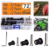 WEDAMER 36 Pairs M4 M5 M6 Neoprene Well Nuts with Stainless Steel Screw M5 Rubber Well Nuts Kayak Brass Copper Bolts Well Nut Kit for Kayak Motorcycle Boat Marine Windscreen Accessories (M4 M5 M6)