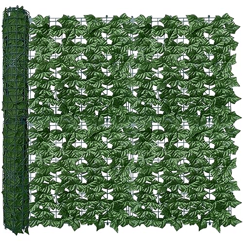 ODTORY Artificial Ivy Privacy Fence Wall Screen,40X120 in UV-Anti Faux Greenery Backdrop Ivy Vine Leaf Hedges Fence Panels for Patio, Balcony, Garden, Backyard Indoor Outdoor Green Wall Decor